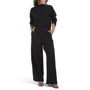 SIONI Black Turtleneck Sweater And Pants Set